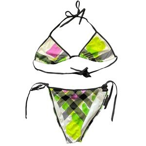 Patterned Burberry London String Bikini